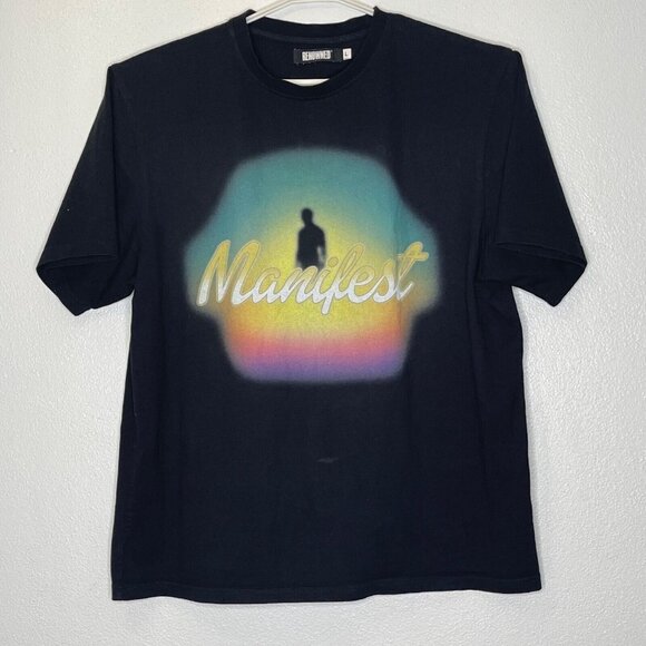 Renowned Manifest tee shirt black size large pre owned good condition - Picture 7 of 9